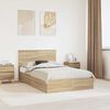 vidaXL Storage Bed with Drawer Sonoma Oak 120 x 190 cm Engineered Wood