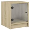 vidaXL Bedside Cabinets with Glass Doors 2 pcs Sonoma Oak 35x37x42 cm