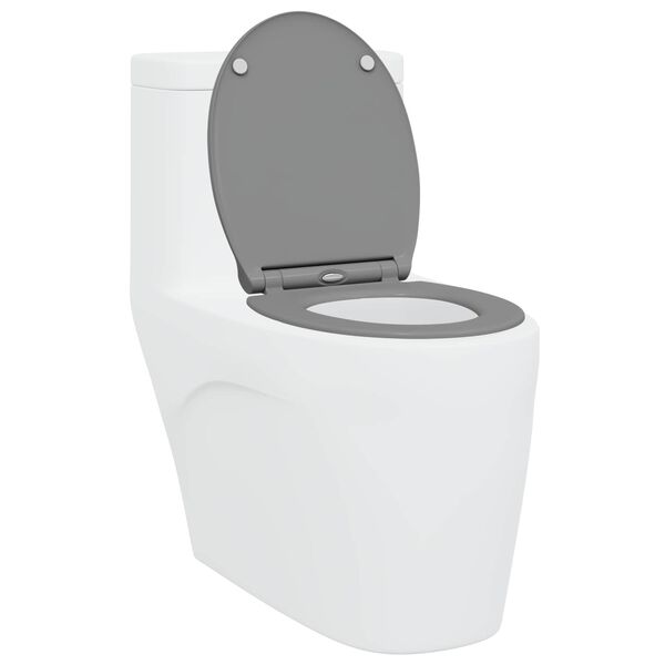 vidaXL Toilet Seat Grey 45.5 x 37.5 x 3.8 cm Duroplast