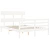 vidaXL Bed Frame without Mattress White Small Double Solid Wood
