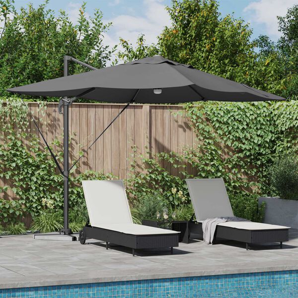 vidaXL Umbrella Anthracite 351 x 250 x 253 cm Polyester and Aluminium