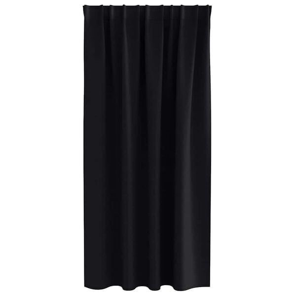 vidaXL Blackout Curtains with Rings 2 pcs Black 175 x 140 cm Polyester