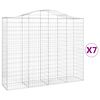 vidaXL Arched Gabion Baskets 7 pcs 200x50x160/180 cm Galvanised Iron