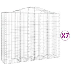 vidaXL Arched Gabion Baskets 7 pcs 200x50x160/180 cm Galvanised Iron