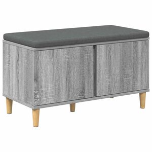 vidaXL Hall Bench with Cushion with Door Grey Sonoma 80 x 38 x 46 cm