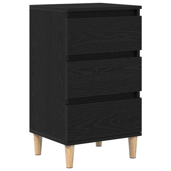 vidaXL Bedside Cabinet Black Oak 40 x 35 x 70 cm Engineered Wood