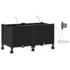 vidaXL Garden Planter with Irrigation&Wheels 2 pcs Black PP