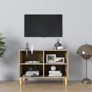 vidaXL TV Cabinet with Solid Wood Legs Sonoma Oak 69,5x30x50 cm
