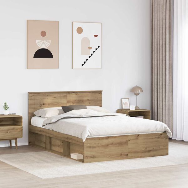 vidaXL Bed Frame Artisian Oak 160 x 200 cm Engineered wood