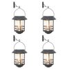 vidaXL Solar Outdoor Wall Lanterns 4 pcs Warm White Flickering Flame