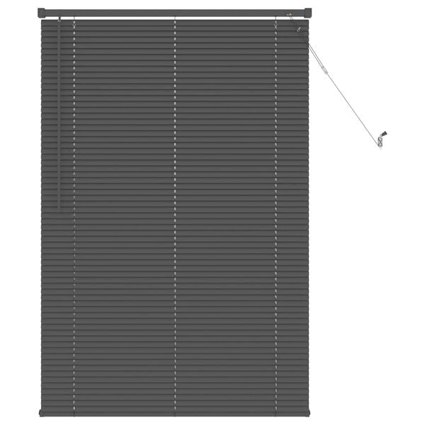 vidaXL Venetian Blind Manual Adjustable Silver Grey 150 x 80 cm PVC
