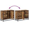 vidaXL Bathroom Furniture Set with Door 2 pcs Old wood 80 x 33 x 60 cm