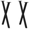 vidaXL Dining Table Legs X-Shaped 2 pcs Black 50x(72-73) cm Steel