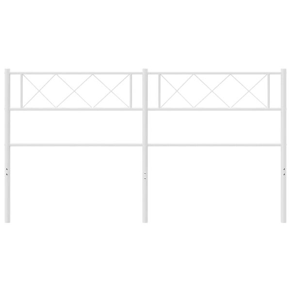 vidaXL Metal Replace Headboard White 135 cm