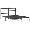 vidaXL Metal Bed Frame without Mattress with Headboard Black 140x200cm