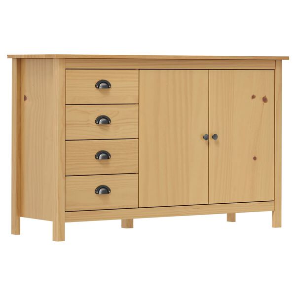 vidaXL Sideboard Hill Honey Brown 130x40x80 cm Solid Pine Wood