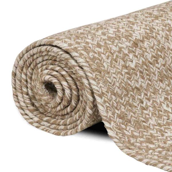 vidaXL Area Rugs Rectangular Natural and White 80 x 150 cm Jute