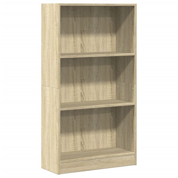 vidaXL Bookcase Sonoma Oak 60x24x109 cm Engineered Wood