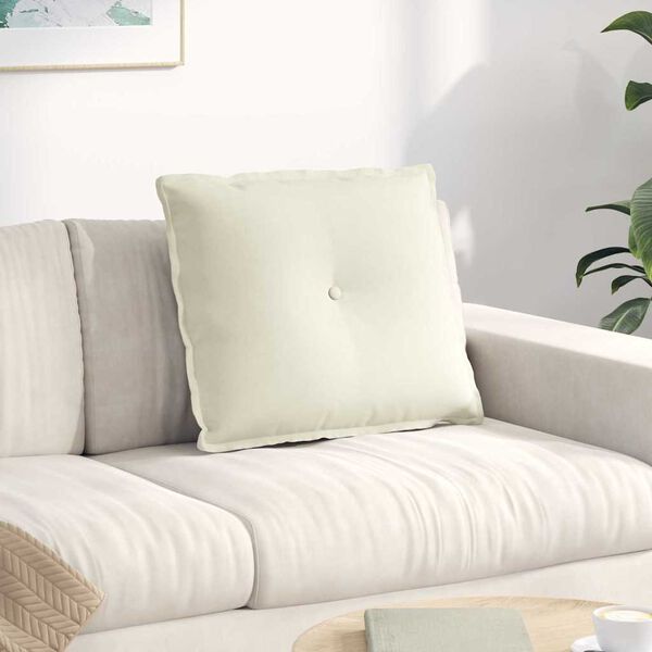 vidaXL Back Pillow Cream 60 x 50 cm Corduroy Fabric
