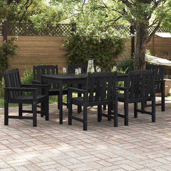 vidaXL Garden Dining Chair 6 pcs Black 65.5 x 55.5 x 88cm Plastic