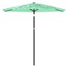 vidaXL Garden Parasol with Steel Pole Green 268x268x226 cm