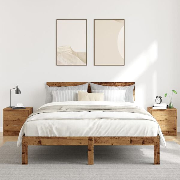 vidaXL Bedside Cabinets 2 pcs Old Wood 40x30x40 cm Engineered Wood