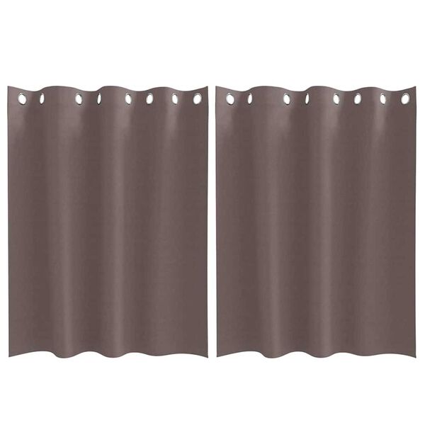 vidaXL Blackout Curtains with Rings 2 pcs Dark Brown 140 x 140 cm