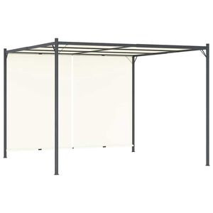 vidaXL Pergola with Adjustable Roof Cream White 3x3 m Steel