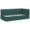 vidaXL Corner Bed Frame Dark Green 100 cm x 200 cm Velvet