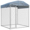 vidaXL Dog Kennel | Silver | Galvanised Steel, Polyethylene | Large | Durable