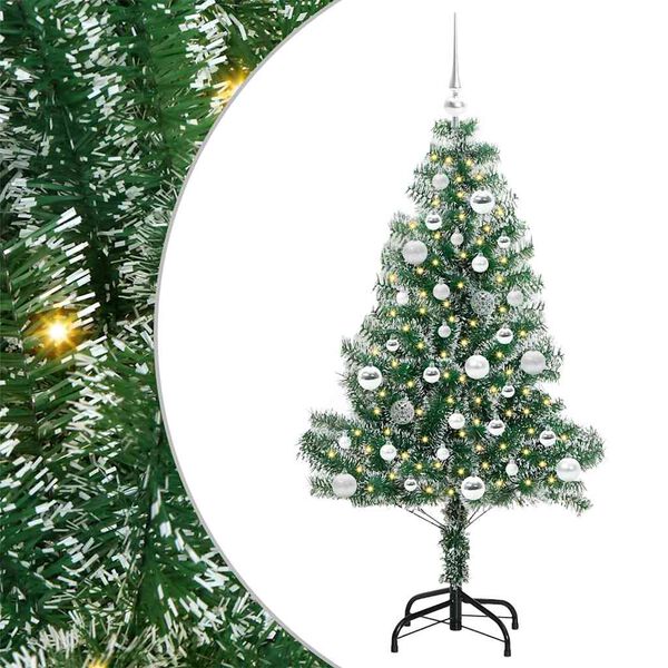 vidaXL Artificial Christmas Tree Snow Flocked with LED Light 150 cm