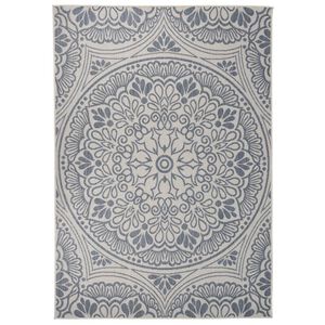 vidaXL Outdoor Flatweave Rug 160x230 cm Blue Pattern