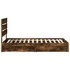 vidaXL Storage Bed with Drawer Smoked Oak 70 x 190 cm Engineered Wood