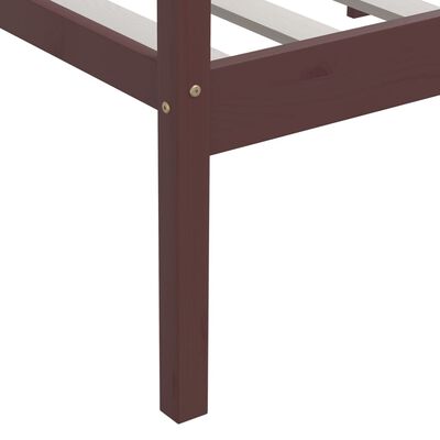 vidaXL Bed Frame Dark Brown Solid Pinewood 90x200 cm