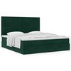 vidaXL Ottoman Bed with Mattresses Dark Green 160x200cm Velvet