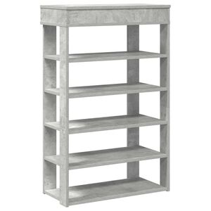 vidaXL Shoe Rack Concrete Grey 60x30x98 cm Engineered Wood