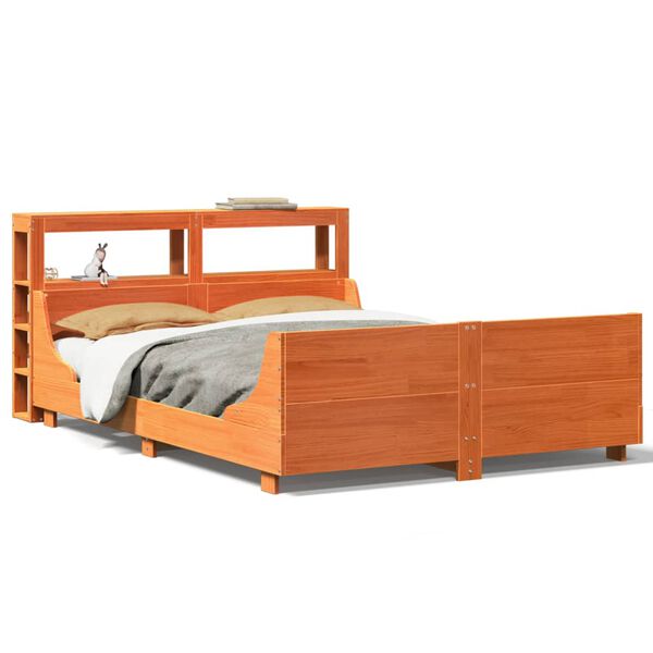 vidaXL Bed Frame without Mattress Wax Brown 120x200 cm Solid Wood Pine