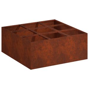 vidaXL Garden Planter Rusty 100 x 100 x 20 cm Weathering Steel
