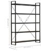 vidaXL 5-Tier Bookcase Black 140x30x180 cm Solid Mango Wood