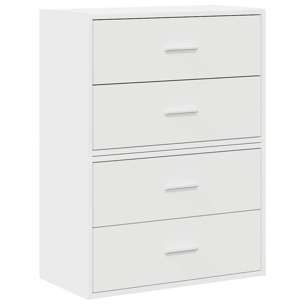 vidaXL Cabinets with 2 Drawers 2 pcs White 60x31x40 cm Engineered Wood