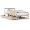 vidaXL Bed Frame without Mattress 75x190 cm Small Single Solid Wood Pine