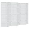 vidaXL Room Divider 6 Panels White Solid Wood Paulownia