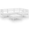 vidaXL 5 Piece Garden Lounge Set Solid Pinewood White