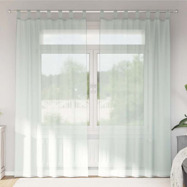 vidaXL Voile Curtains with Loops 2 pcs Light Grey 140x225 cm