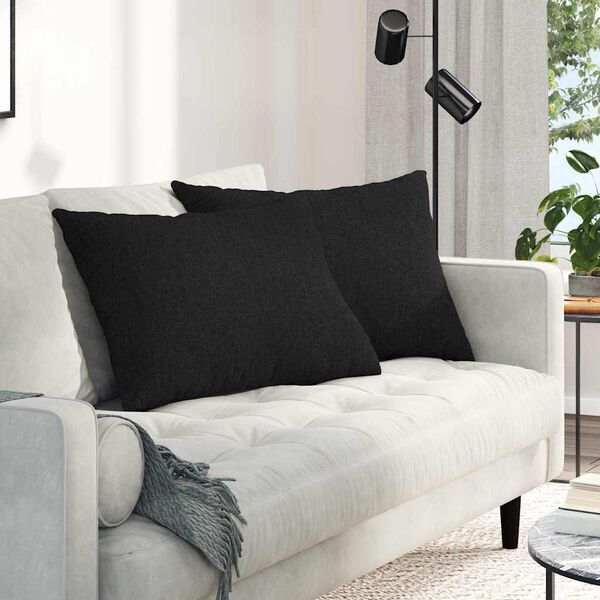 vidaXL Sofa Pillows 2 pcs Black 70 x 50 cm Fabric