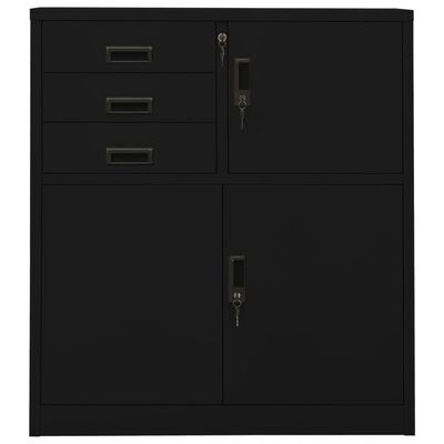 vidaXL Office Cabinet Black 90x40x102 cm Steel