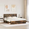 vidaXL Bed Frame Smoked Oak 180 x 200 cm Solid Pine Wood