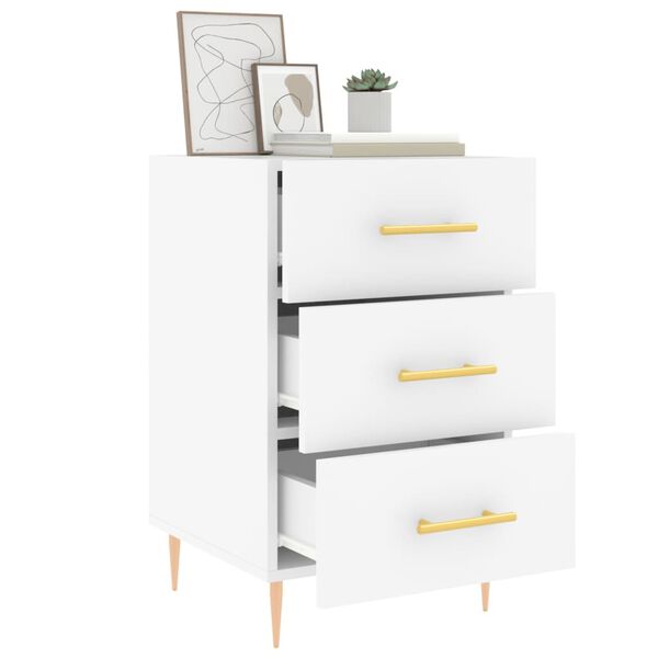 vidaXL Bedside Cabinet White 40x40x66 cm Engineered Wood