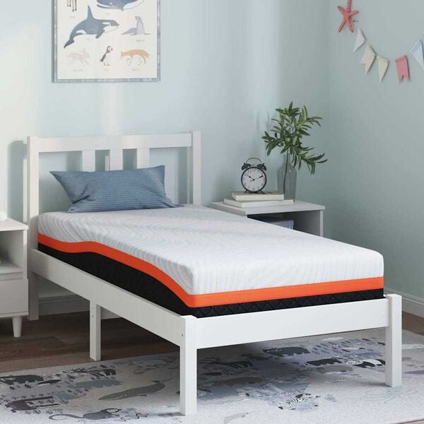 vidaXL Mattress White and Black 80 x 160 cm Gel-Infused Foam