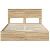 vidaXL Storage Bed with Drawer Sonoma Oak 140 x 190 cm Engineered Wood